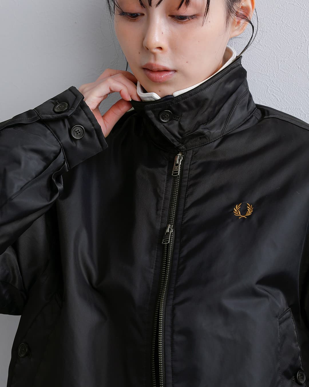 FRED PERRYコーデュロイカラー パデッド カバンジャケット Padded Caban Jacket j3116