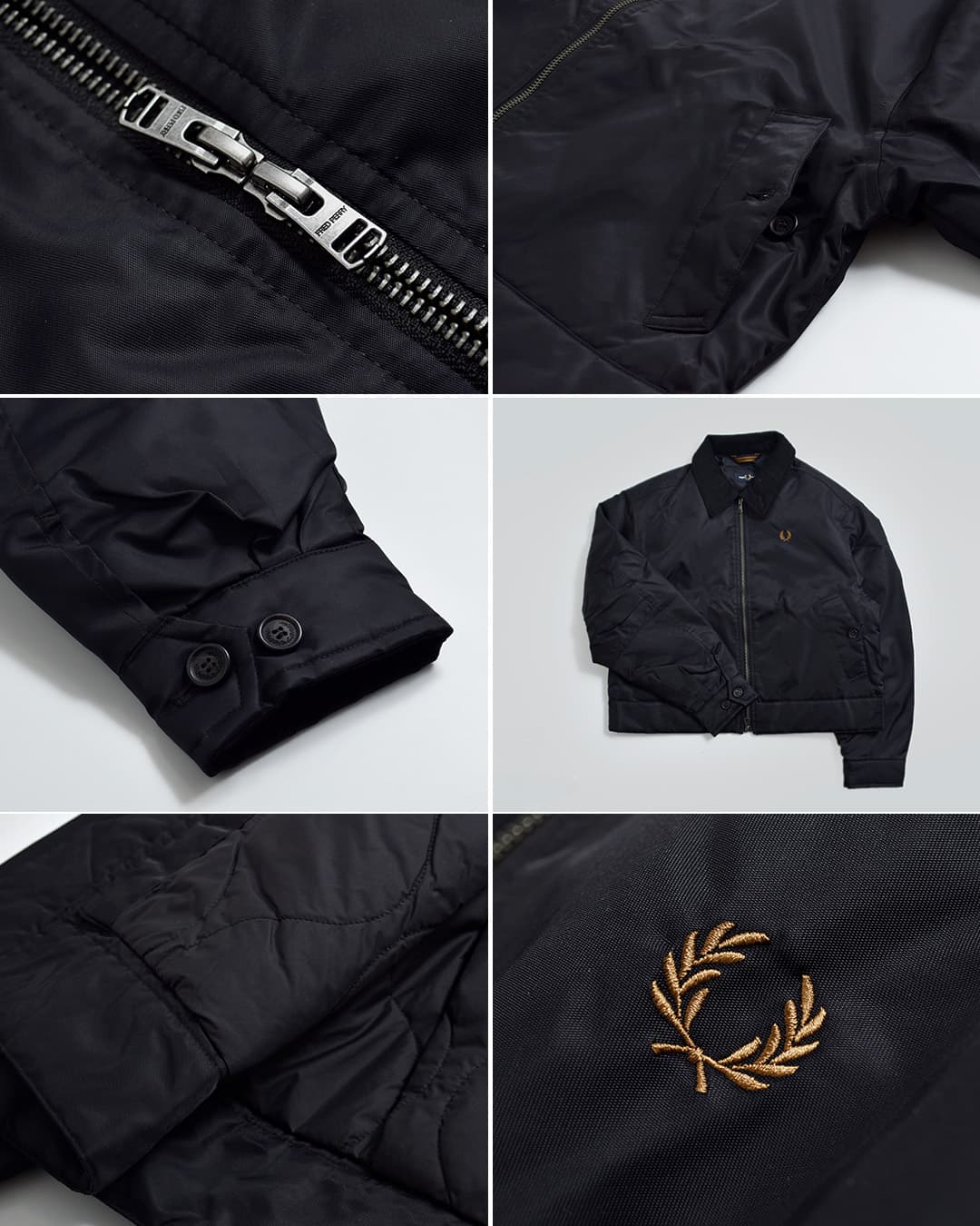 FRED PERRYコーデュロイカラー パデッド カバンジャケット Padded Caban Jacket j3116