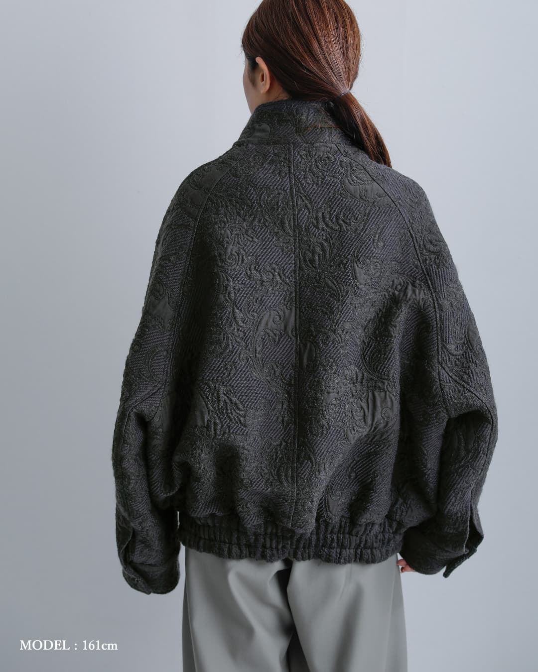 manipuri(マニプリ)ウールコットン アラベスク ジャガード ブルゾン jaq-blouson