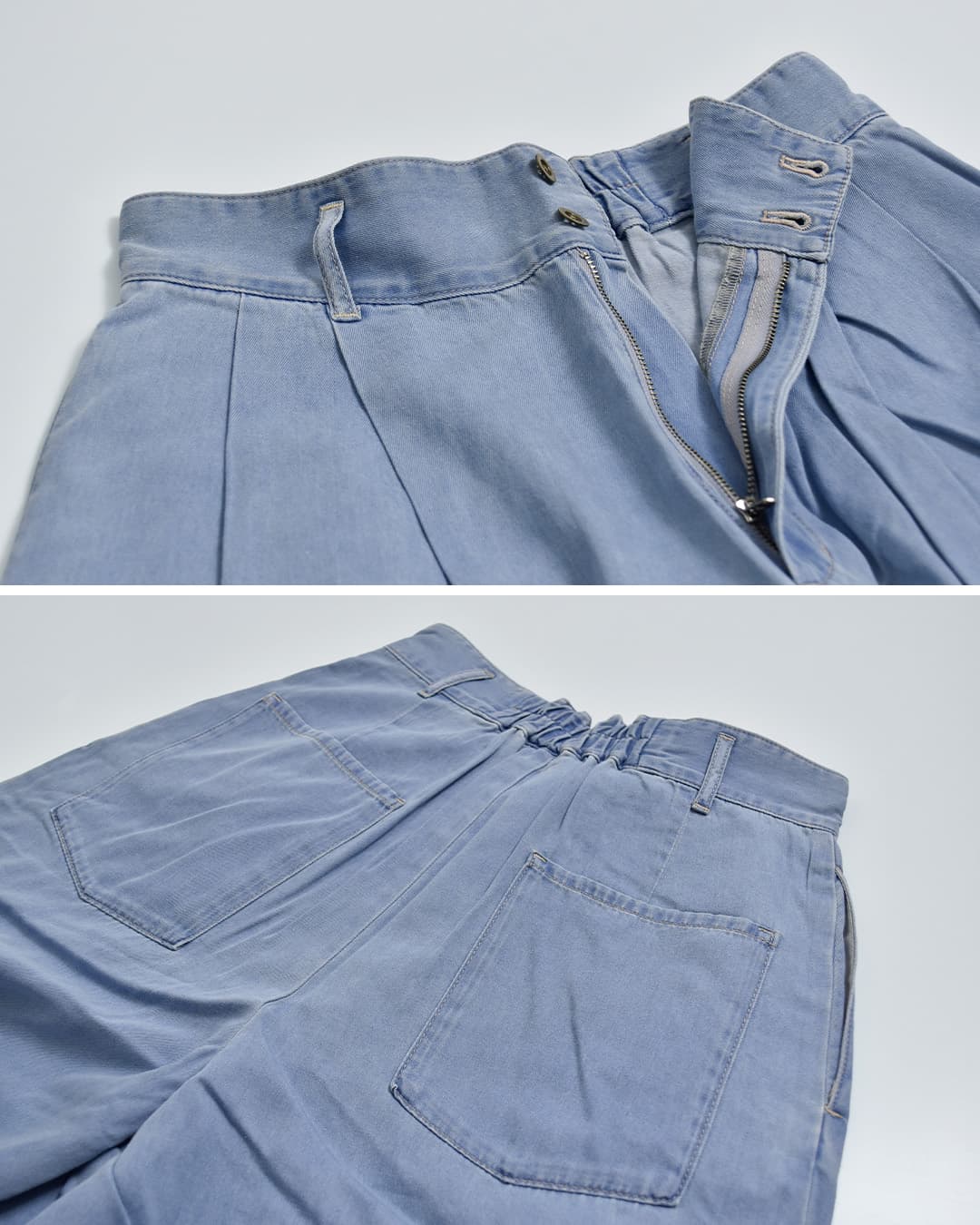 Johnbull5.5oz コットン テンセル デニム タック イージー パンツ jl262p17