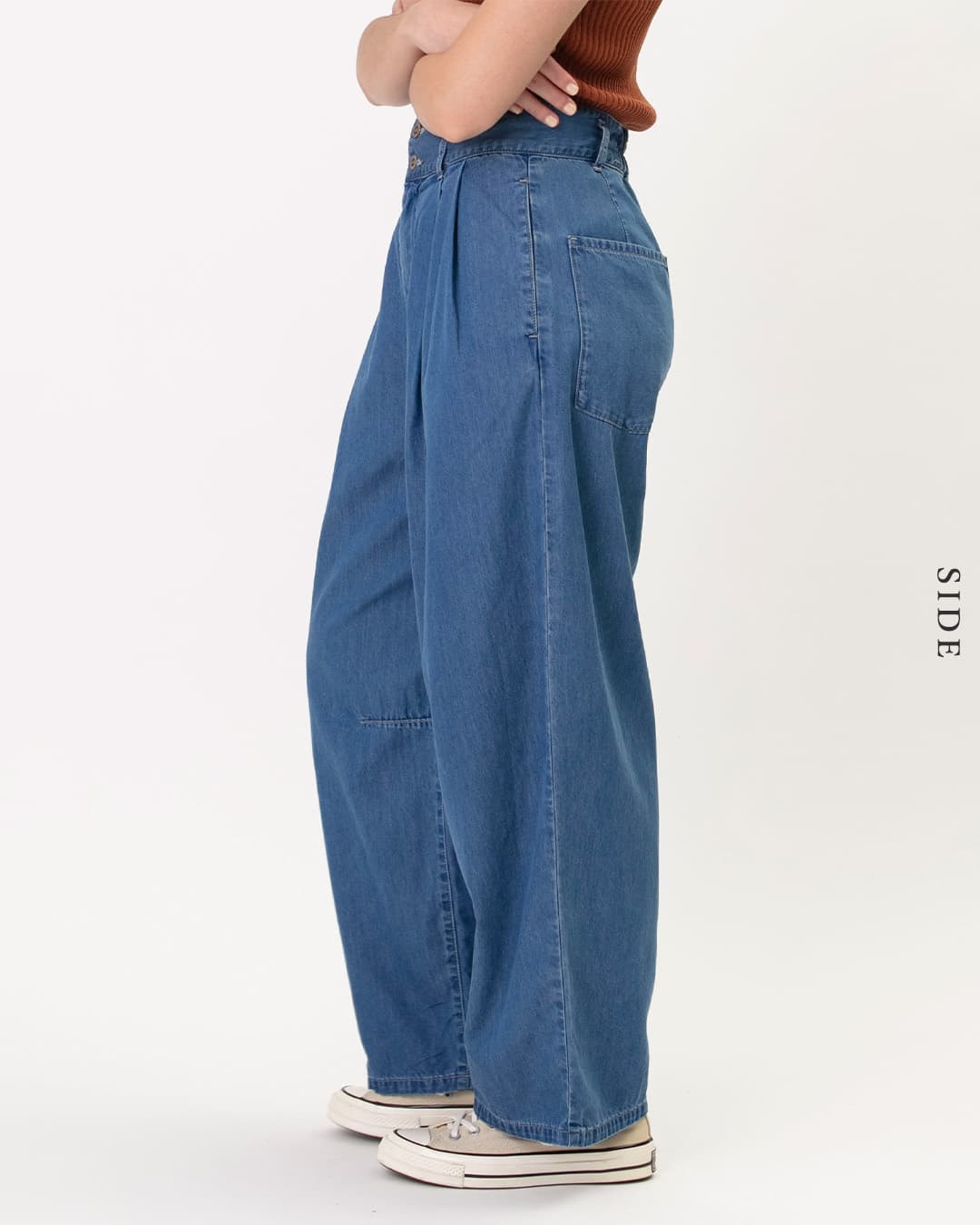 Johnbull5.5oz コットン テンセル デニム タック イージー パンツ jl262p17