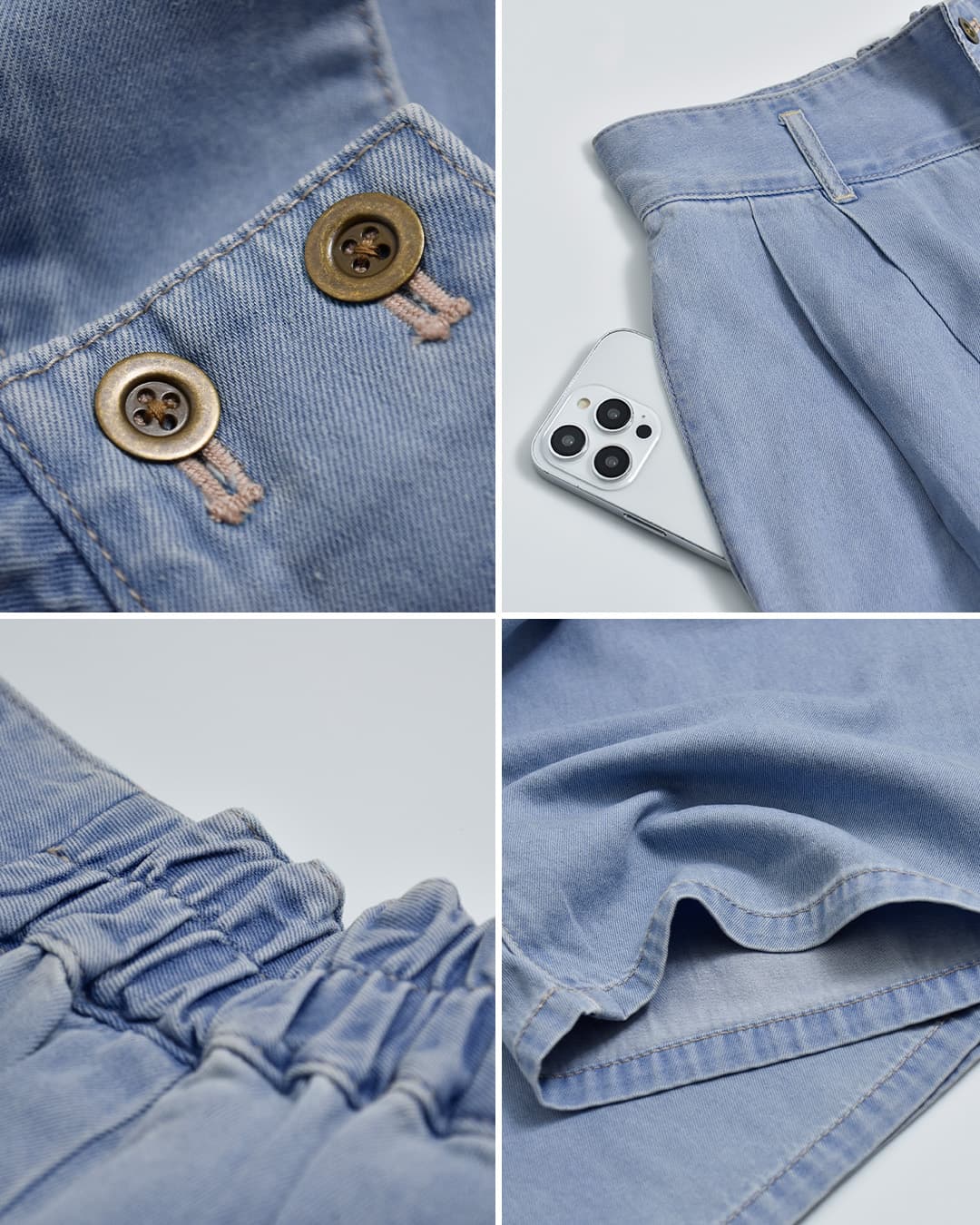 Johnbull5.5oz コットン テンセル デニム タック イージー パンツ jl262p17