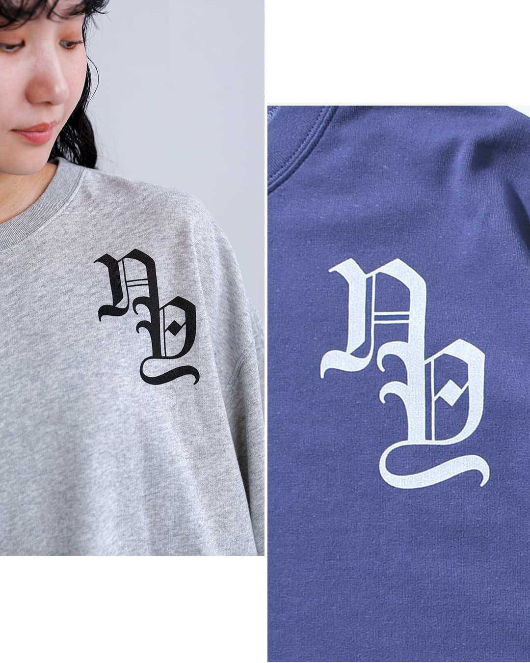 Johnbullミニ裏毛 クルーネック ロゴ 7分袖 カットソー jl263c01