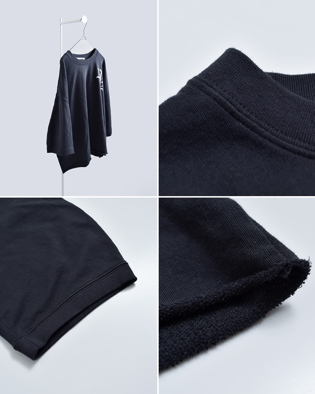 Johnbullミニ裏毛 クルーネック ロゴ 7分袖 カットソー jl263c01
