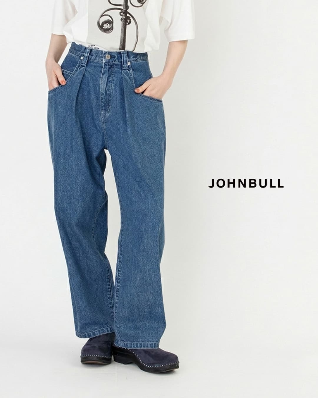 Johnbullデニム フローティッド タックパンツ jl263p10