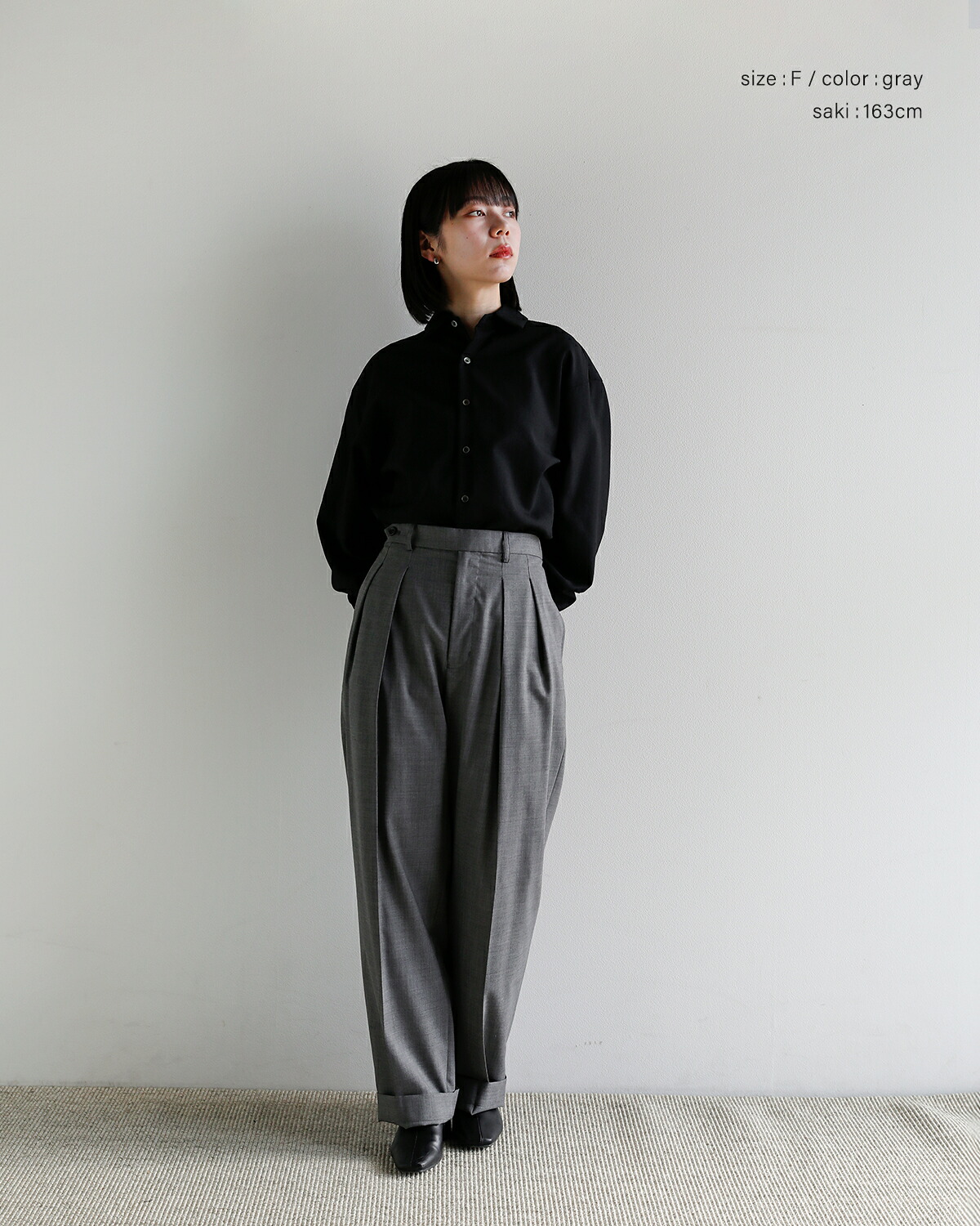 JUN MIKAMI(ジュンミカミ)ウール タックパンツ jm-26aw-4-j  秋冬