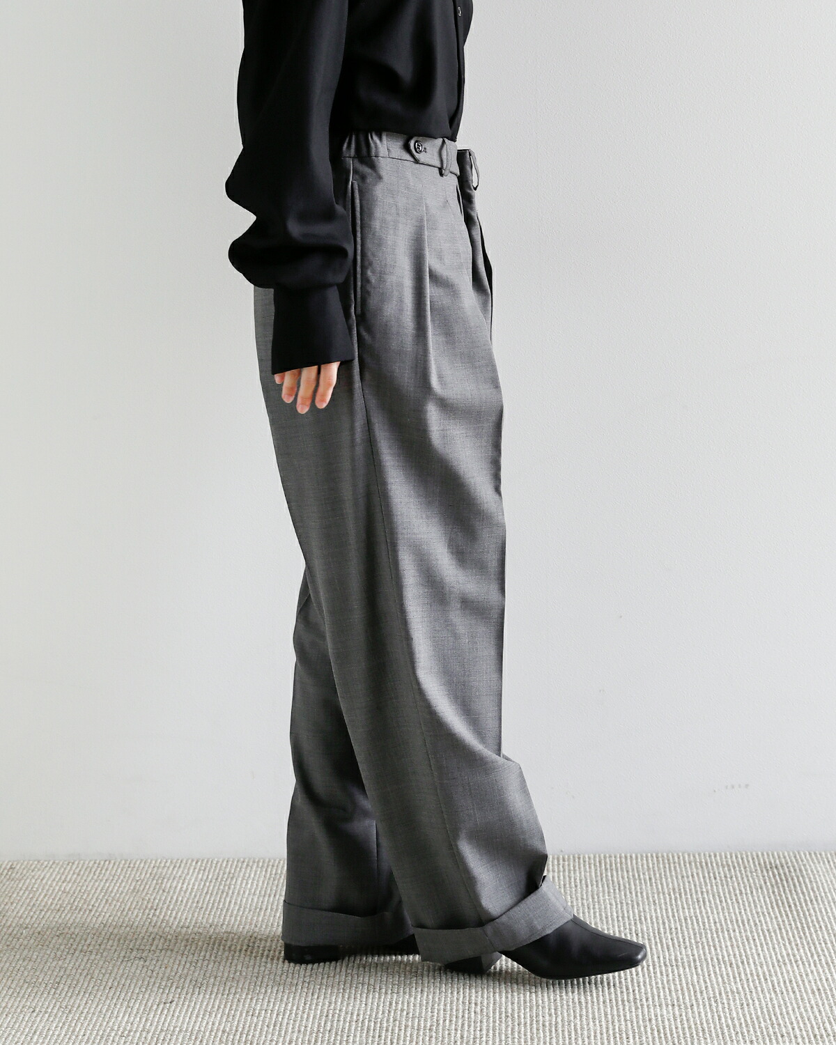 JUN MIKAMI(ジュンミカミ)ウール タックパンツ jm-26aw-4-j  秋冬