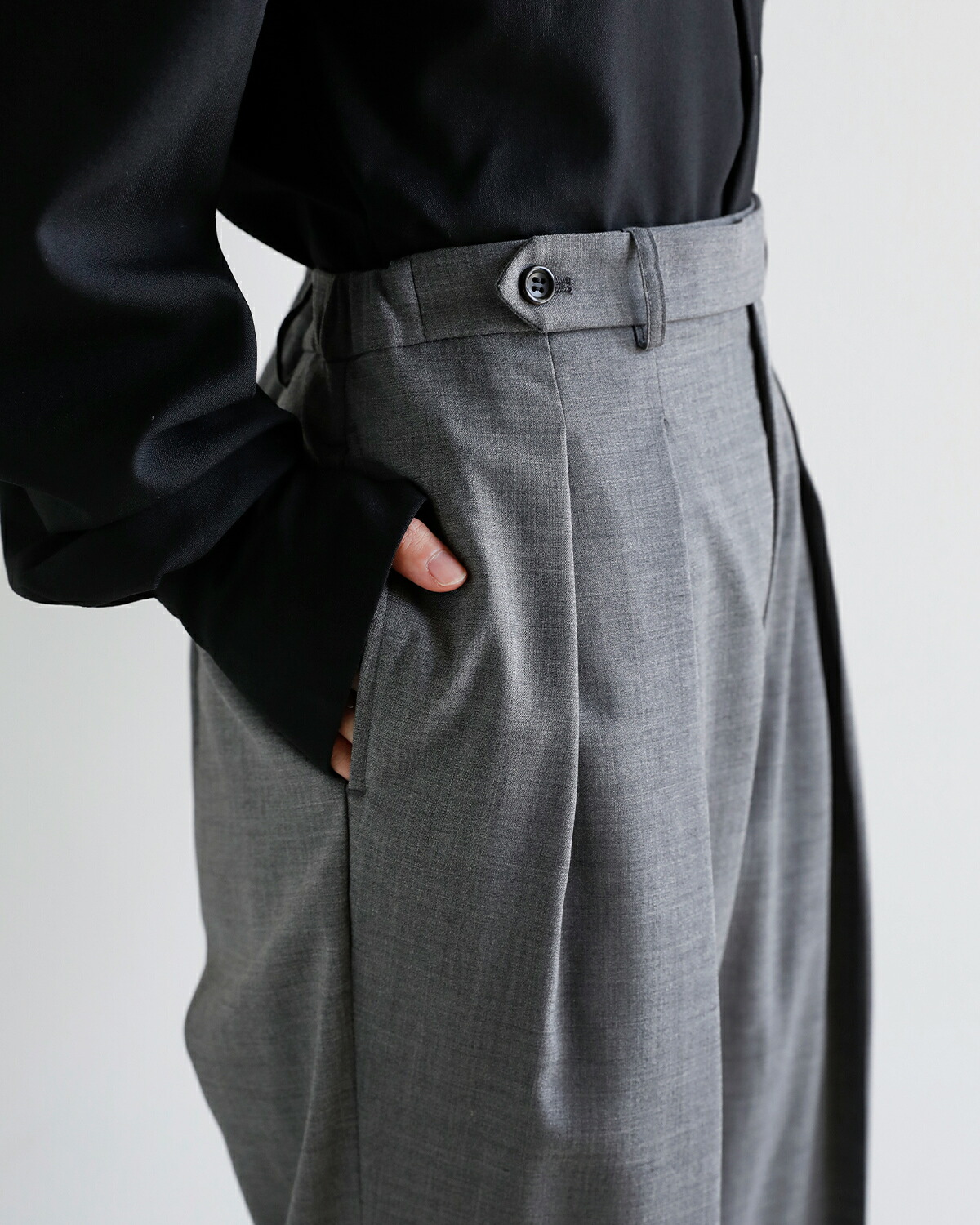 JUN MIKAMI(ジュンミカミ)ウール タックパンツ jm-26aw-4-j  秋冬
