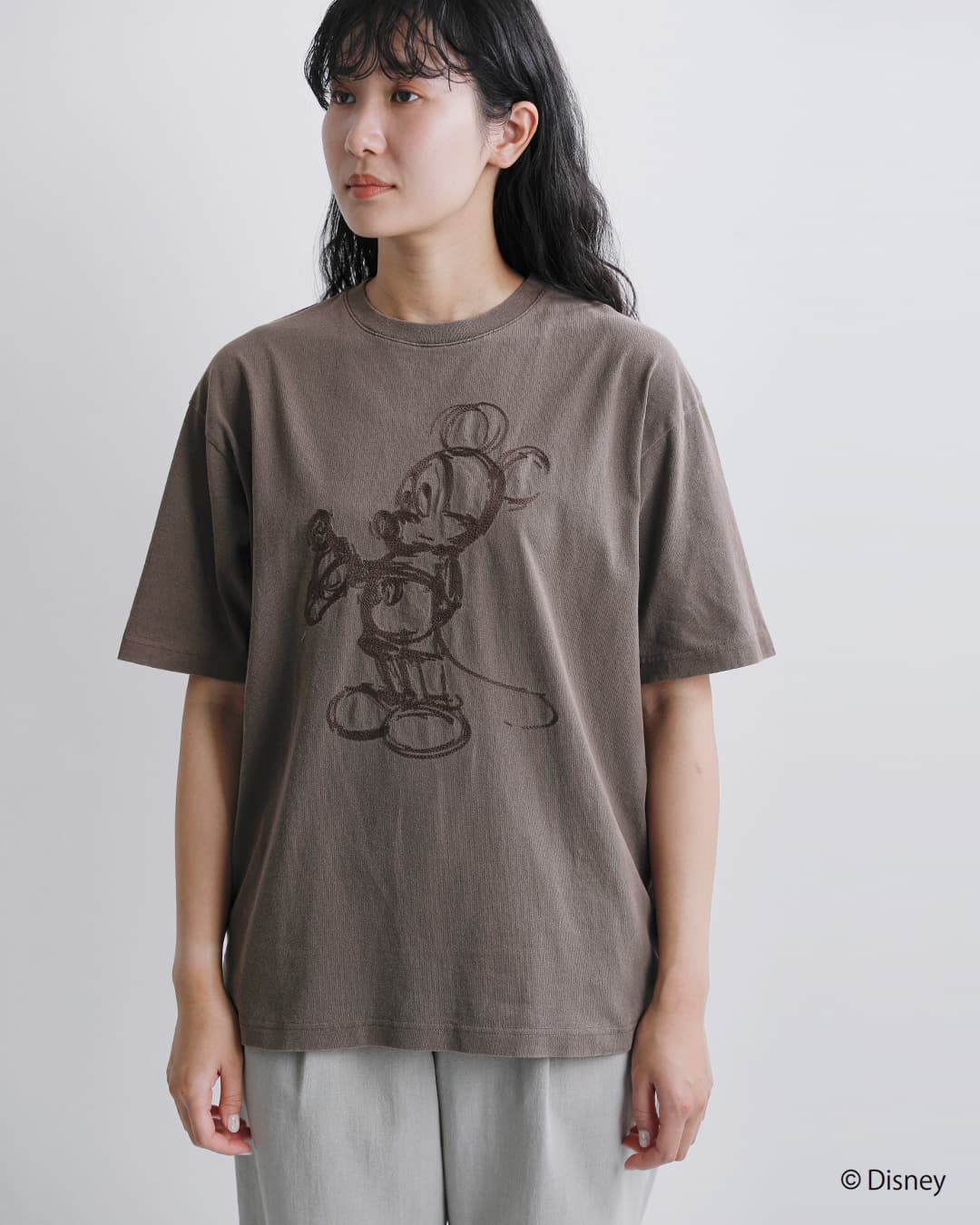 Johnbull(ジョンブル)コットン クルーネック 刺繍 半袖 Tシャツ カットソー / MICKEY MOUSE / T Embroidery jt262c04