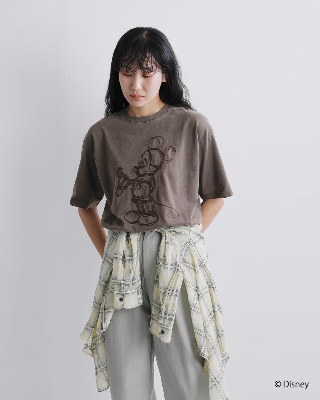 Johnbull(ジョンブル)コットン クルーネック 刺繍 半袖 Tシャツ カットソー / MICKEY MOUSE / T Embroidery jt262c04