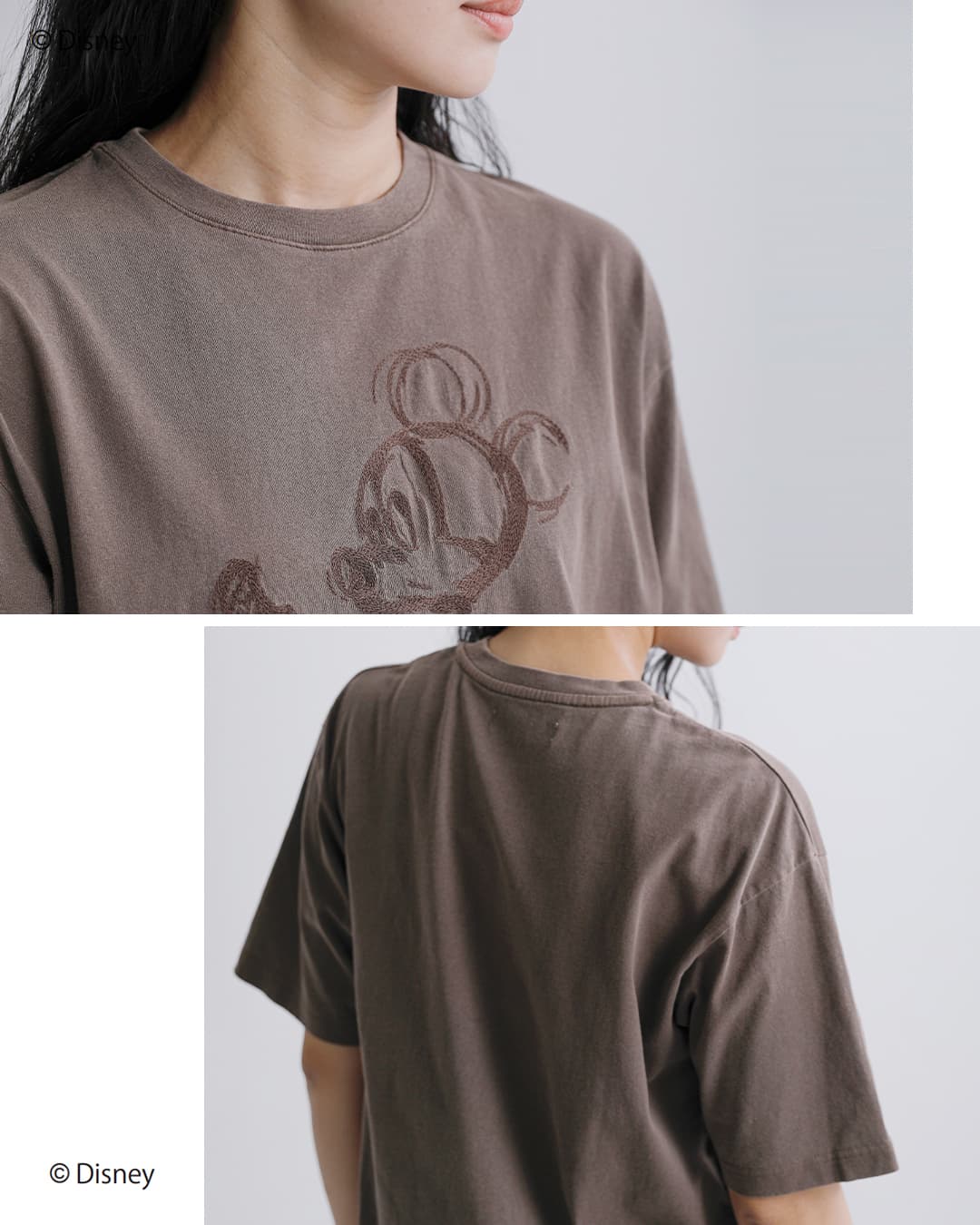 Johnbull(ジョンブル)コットン クルーネック 刺繍 半袖 Tシャツ カットソー / MICKEY MOUSE / T Embroidery jt262c04