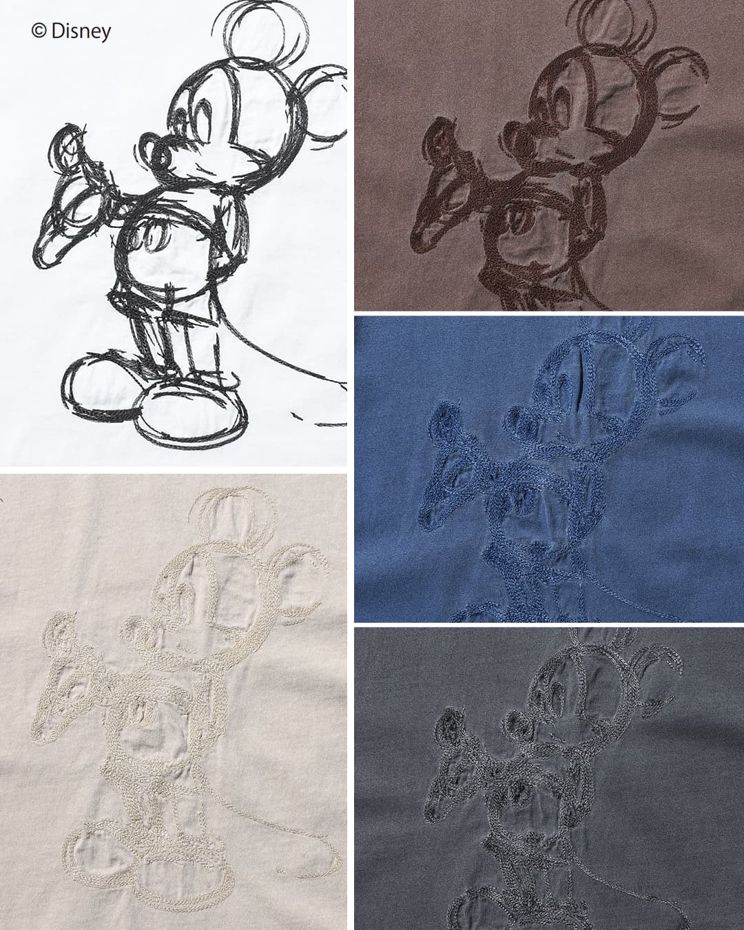 Johnbull(ジョンブル)コットン クルーネック 刺繍 半袖 Tシャツ カットソー / MICKEY MOUSE / T Embroidery jt262c04