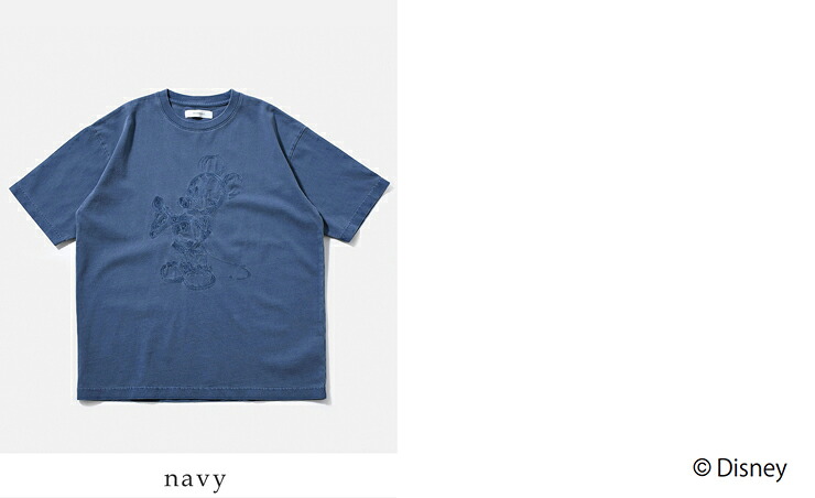 Johnbull(ジョンブル)コットン クルーネック 刺繍 半袖 Tシャツ カットソー / MICKEY MOUSE / T Embroidery jt262c04