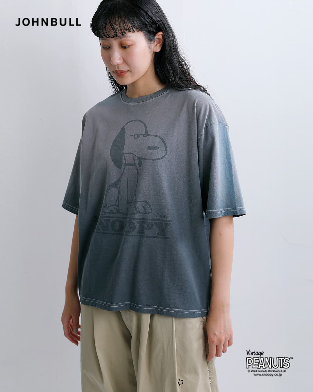 Johnbullコットン 半袖 Tシャツ PEANUTS SNOOPY / CHARLIE BROWN T jt263c01-02