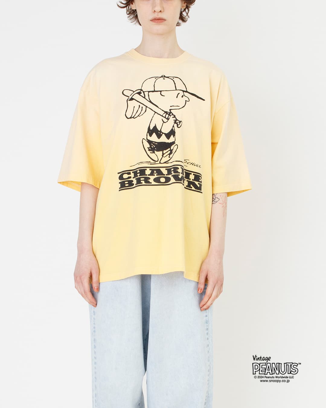 Johnbullコットン 半袖 Tシャツ PEANUTS SNOOPY / CHARLIE BROWN T jt263c01-02