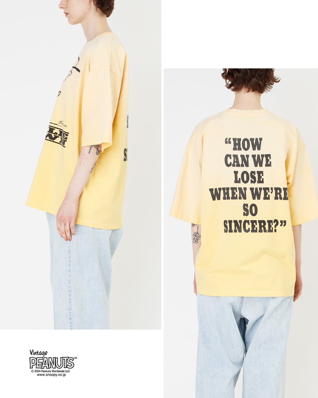 Johnbullコットン 半袖 Tシャツ PEANUTS SNOOPY / CHARLIE BROWN T jt263c01-02