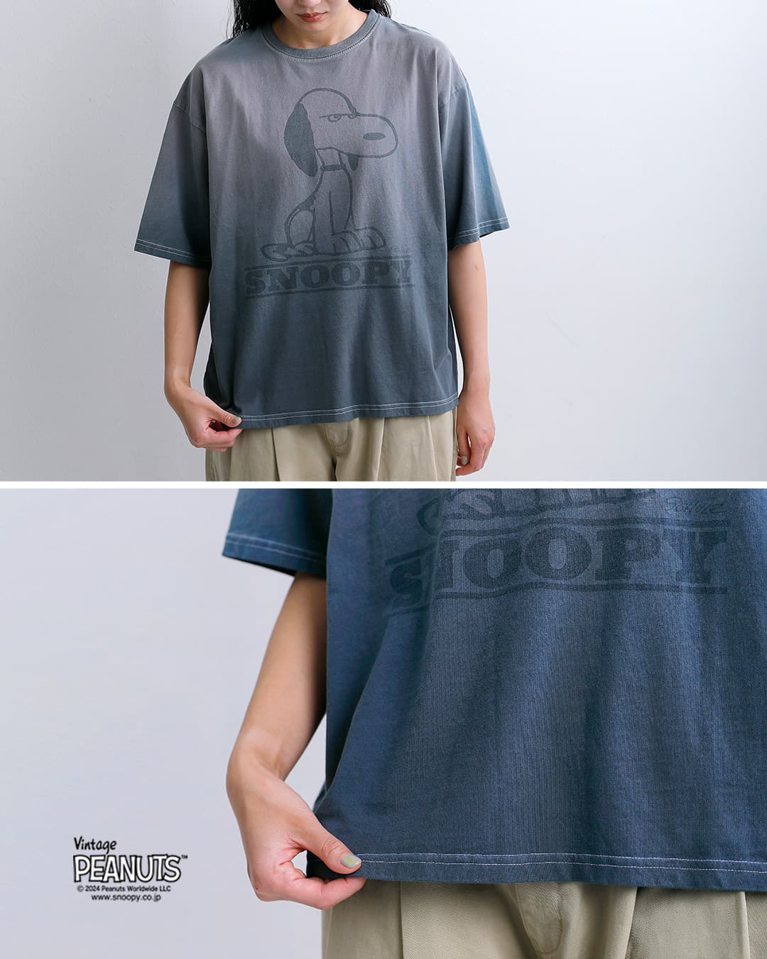 Johnbullコットン 半袖 Tシャツ PEANUTS SNOOPY / CHARLIE BROWN T jt263c01-02
