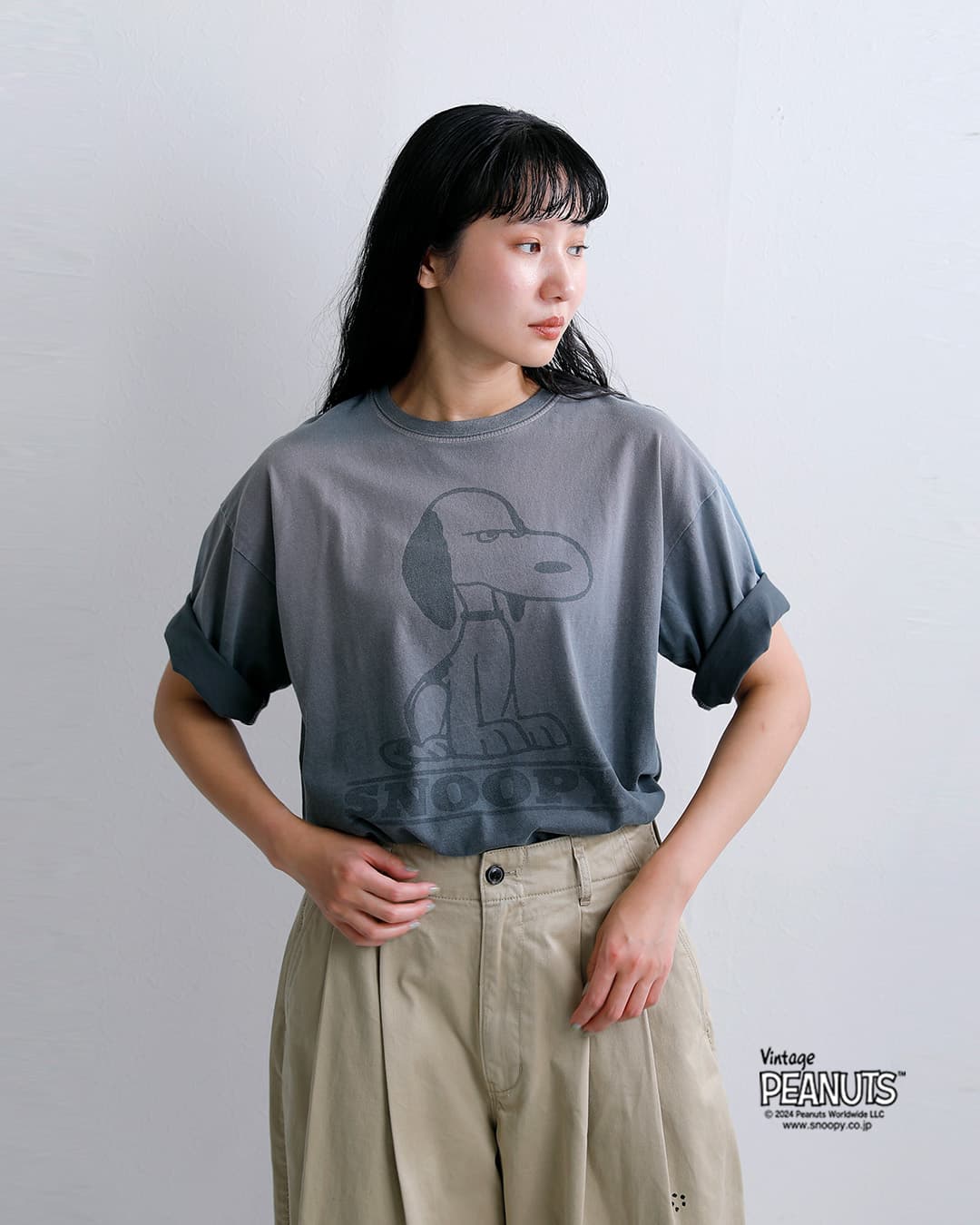 Johnbullコットン 半袖 Tシャツ PEANUTS SNOOPY / CHARLIE BROWN T jt263c01-02