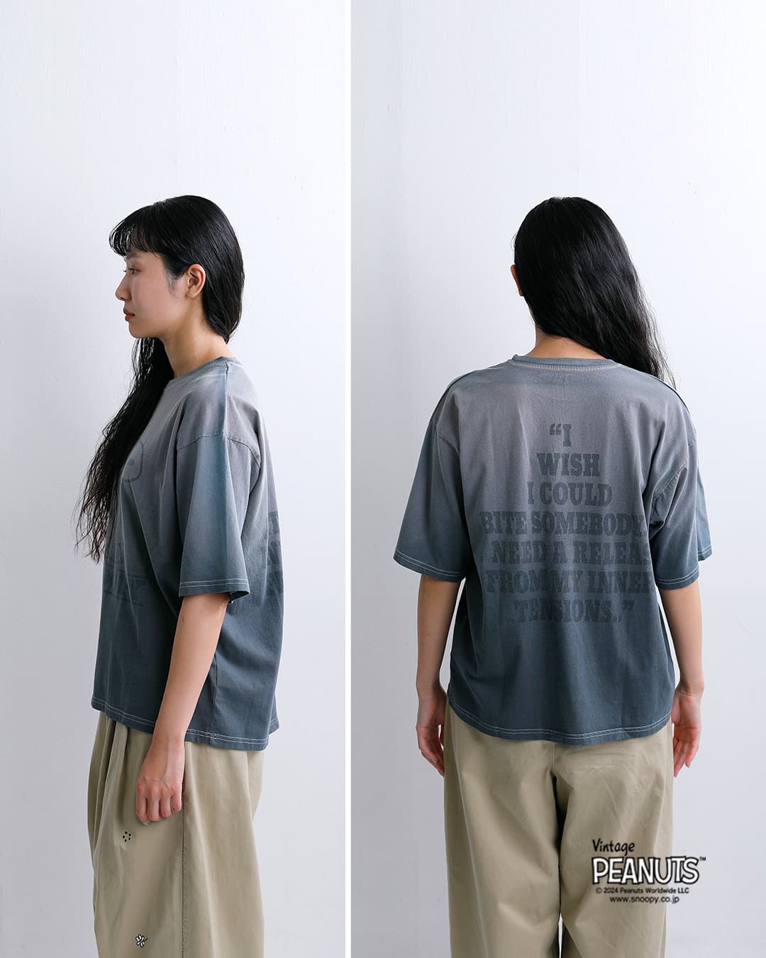 Johnbullコットン 半袖 Tシャツ PEANUTS SNOOPY / CHARLIE BROWN T jt263c01-02