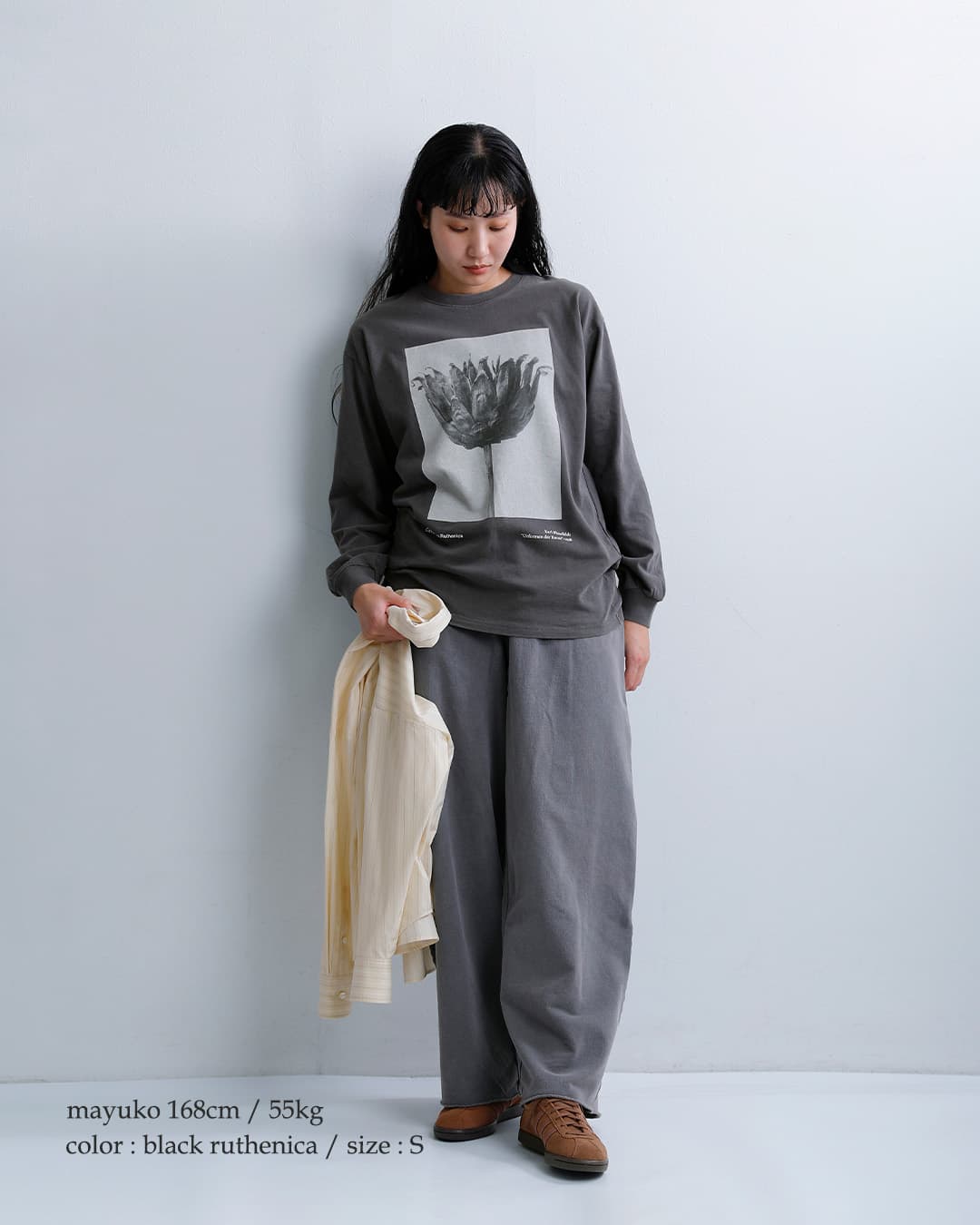Johnbullコットン 長袖 Tシャツ Karl Blossfeldt Cucurbita / Centaurea Ruthenica LST jt263c07-09