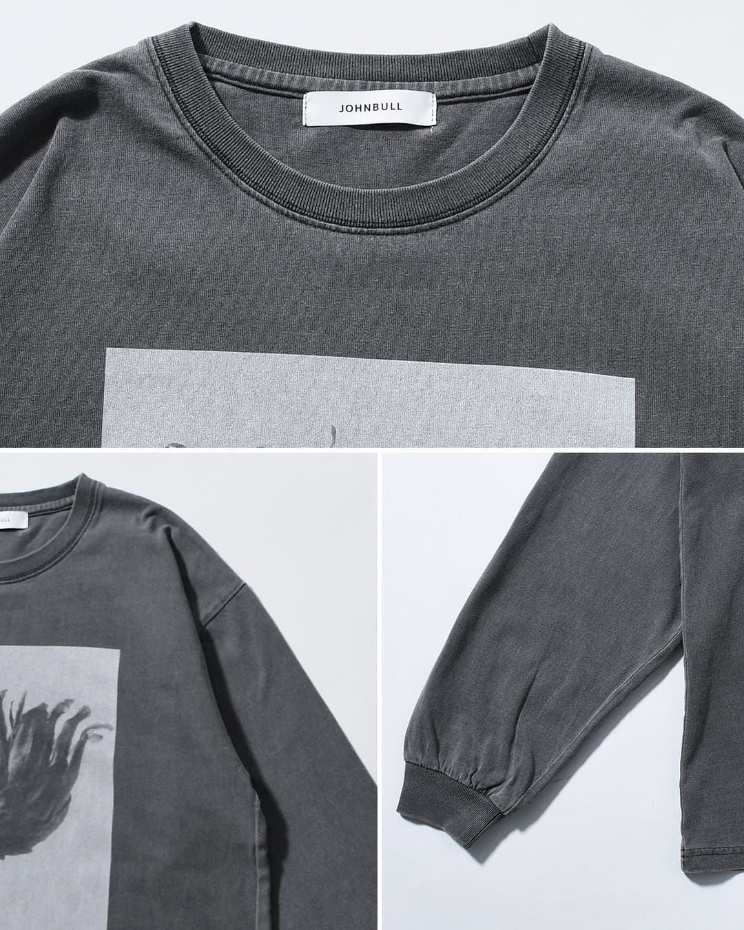 Johnbullコットン 長袖 Tシャツ Karl Blossfeldt Cucurbita / Centaurea Ruthenica LST jt263c07-09