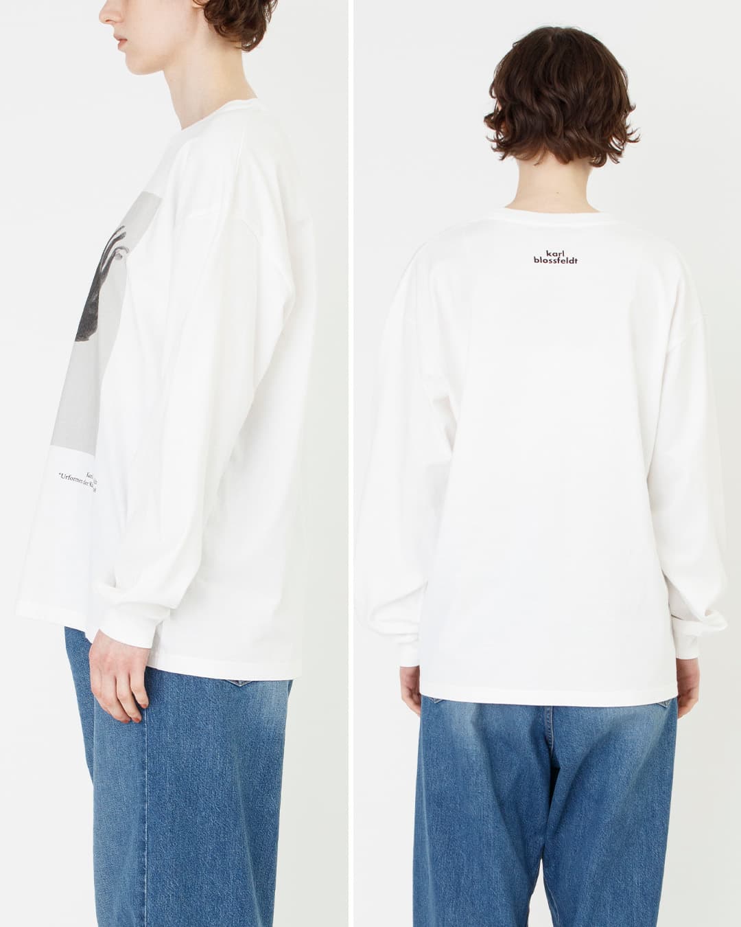 Johnbullコットン 長袖 Tシャツ Karl Blossfeldt Cucurbita / Centaurea Ruthenica LST jt263c07-09