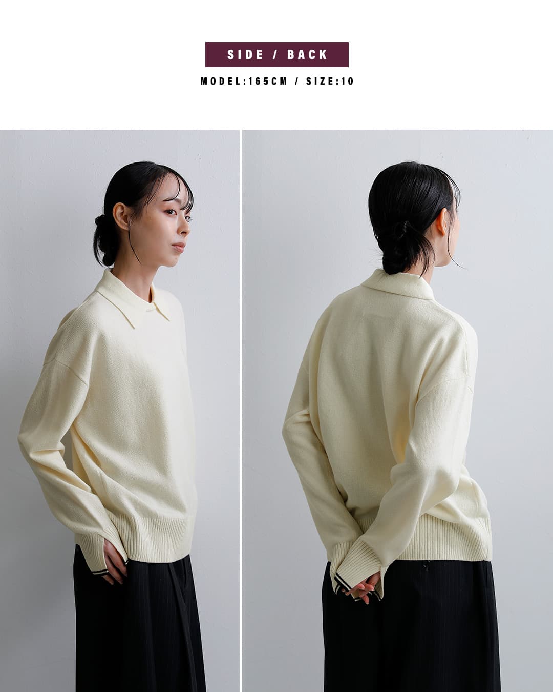 FRED PERRYウール スプリットカフ ダブルカラー ニットセーター Split Cuff Collared Jumper k3128