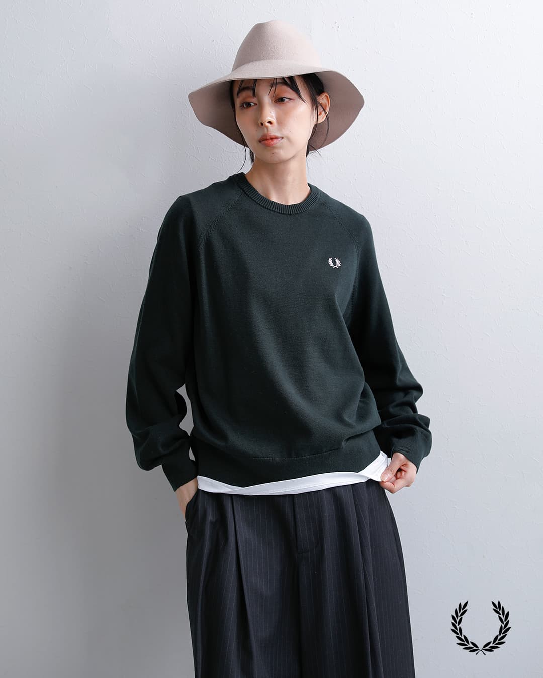 FRED PERRYコットン クルーネック ニットセーター Crew Neck Jumper k3140