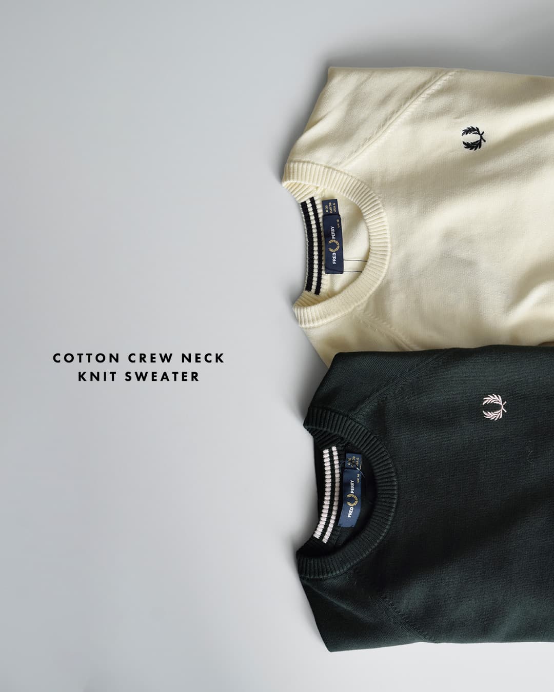 FRED PERRYコットン クルーネック ニットセーター Crew Neck Jumper k3140