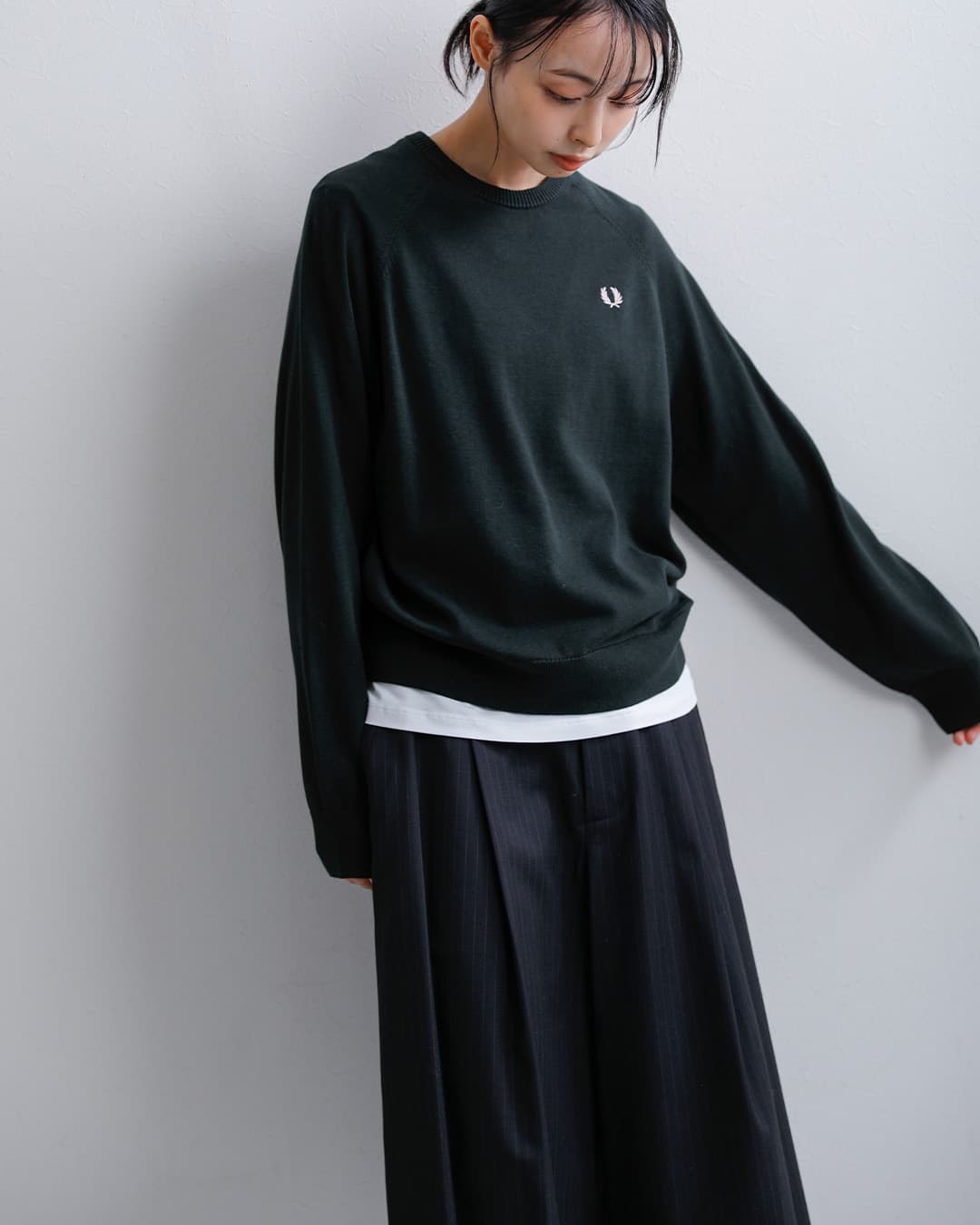 FRED PERRYコットン クルーネック ニットセーター Crew Neck Jumper k3140