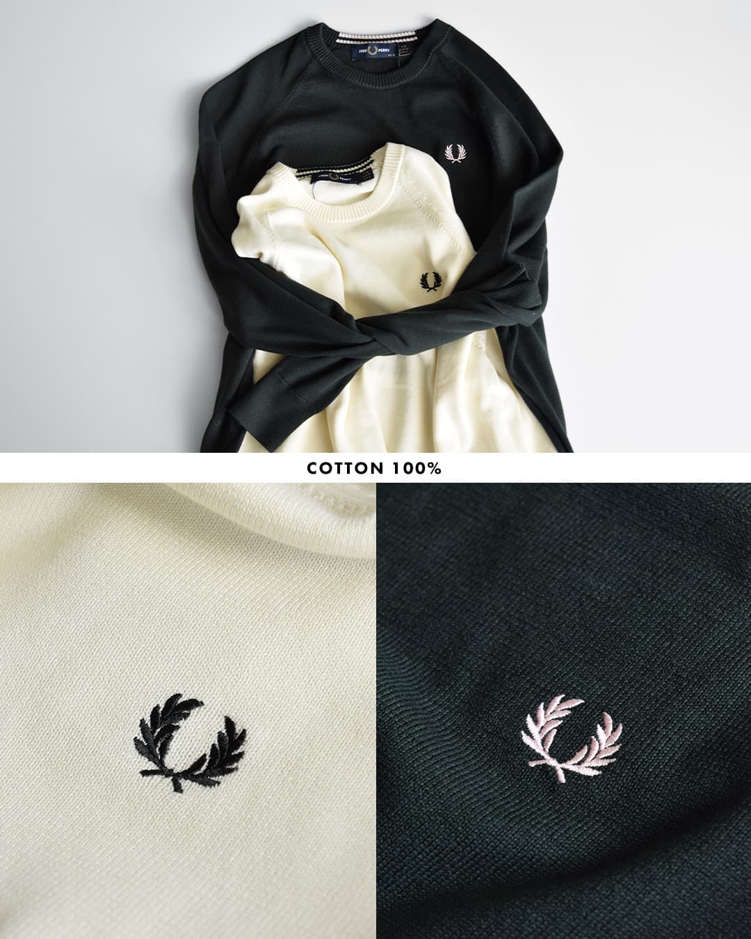 FRED PERRYコットン クルーネック ニットセーター Crew Neck Jumper k3140