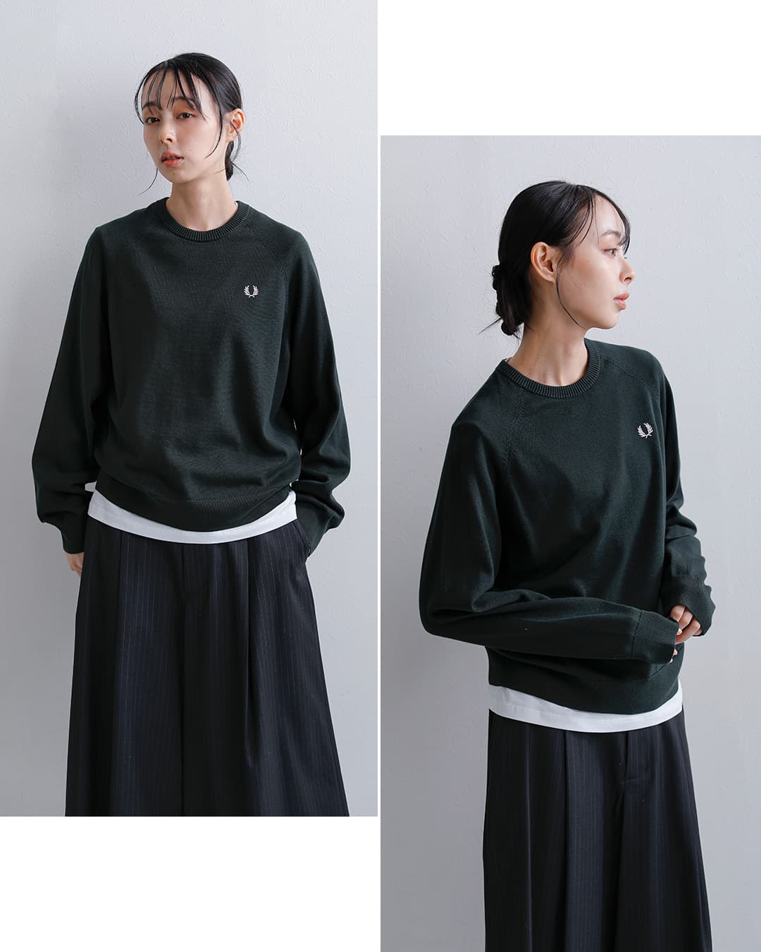 FRED PERRYコットン クルーネック ニットセーター Crew Neck Jumper k3140