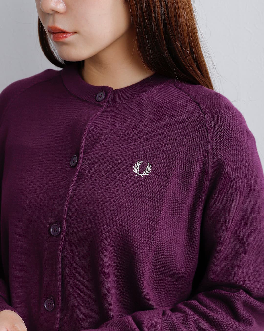 FRED PERRYコットン クルーネック カーディガン Crew Neck Cardigan k3141