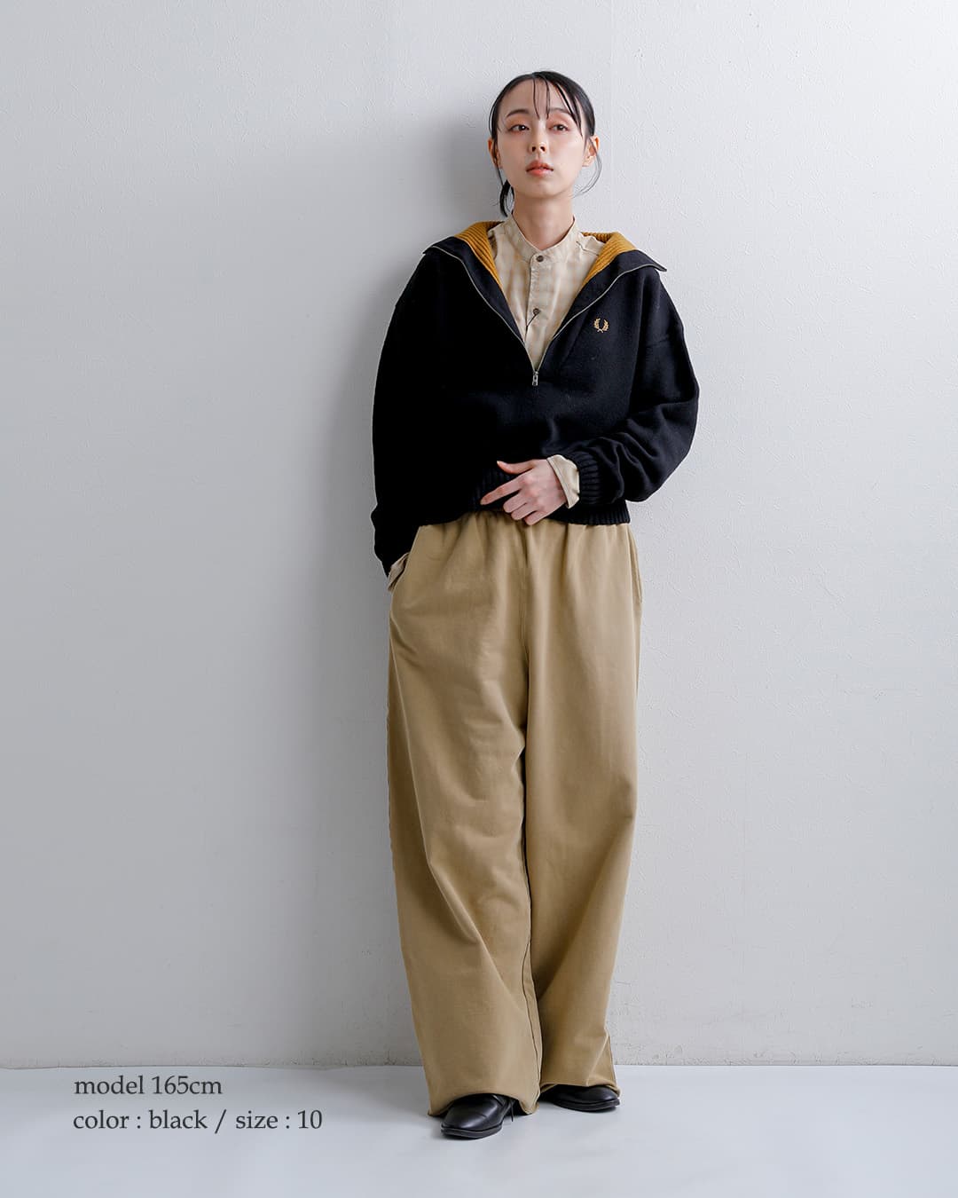 FRED PERRYウール バイカラー ハーフジップ ニットセーター Half Zip Jumper k3142