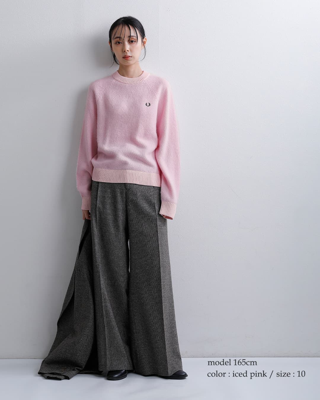 FRED PERRY起毛アルパカウール クルーネック ニットセーター Brushed Crew Neck Jumper k3164