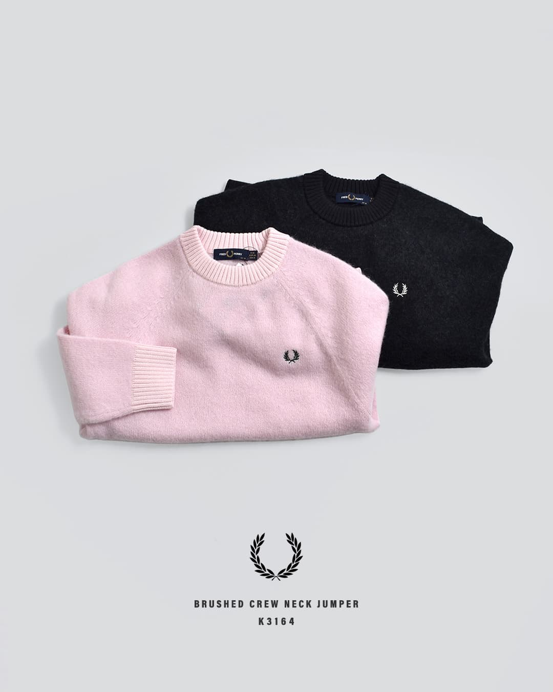 FRED PERRY起毛アルパカウール クルーネック ニットセーター Brushed Crew Neck Jumper k3164