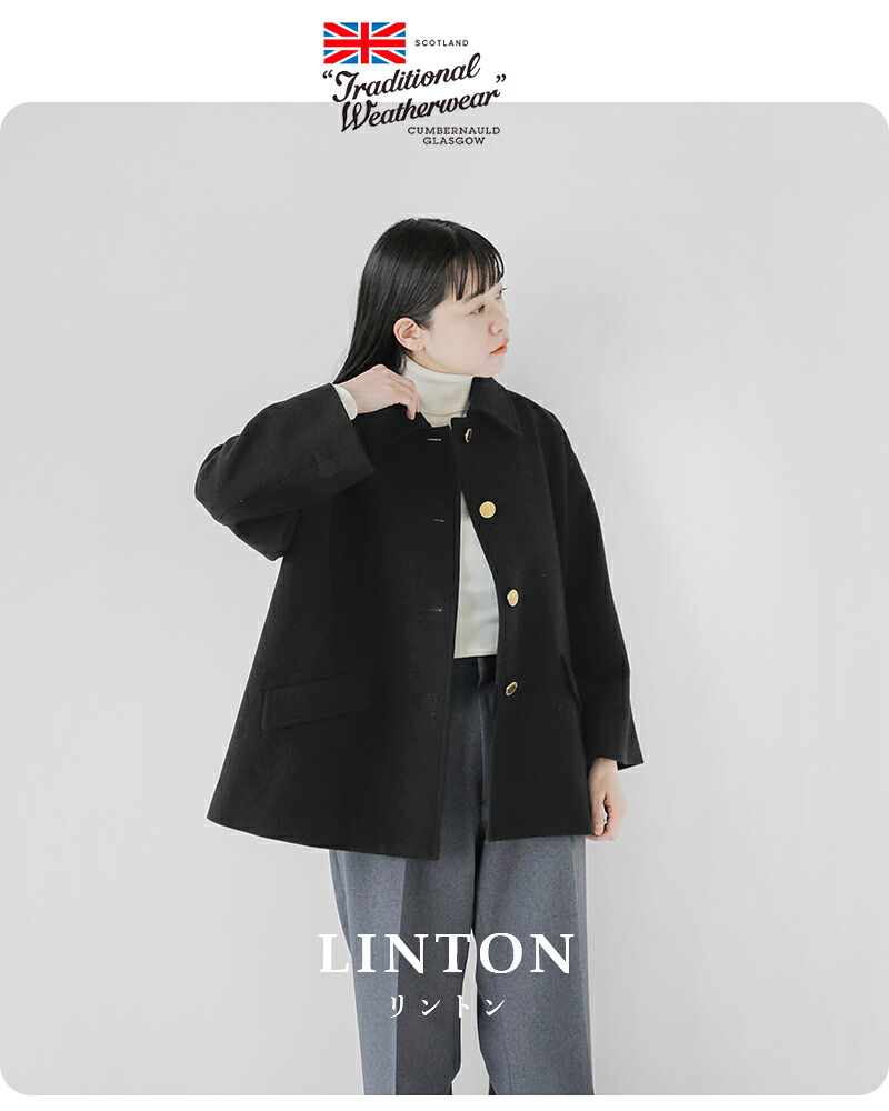 Traditional Weatherwear(トラディショナルウェザーウェア)リントンライトメルトンウールショートコート“LINTONSHORT”l252kgfco0502ml