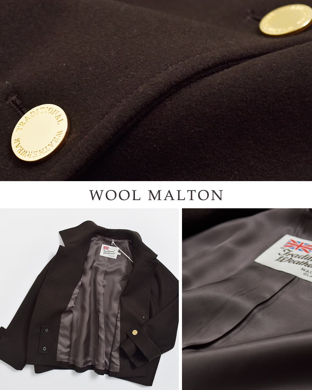 Traditional Weatherwear(トラディショナルウェザーウェア)マールトン ウール メルトン ショート コート MALTON B/T SHORT l262kgfco0574ml