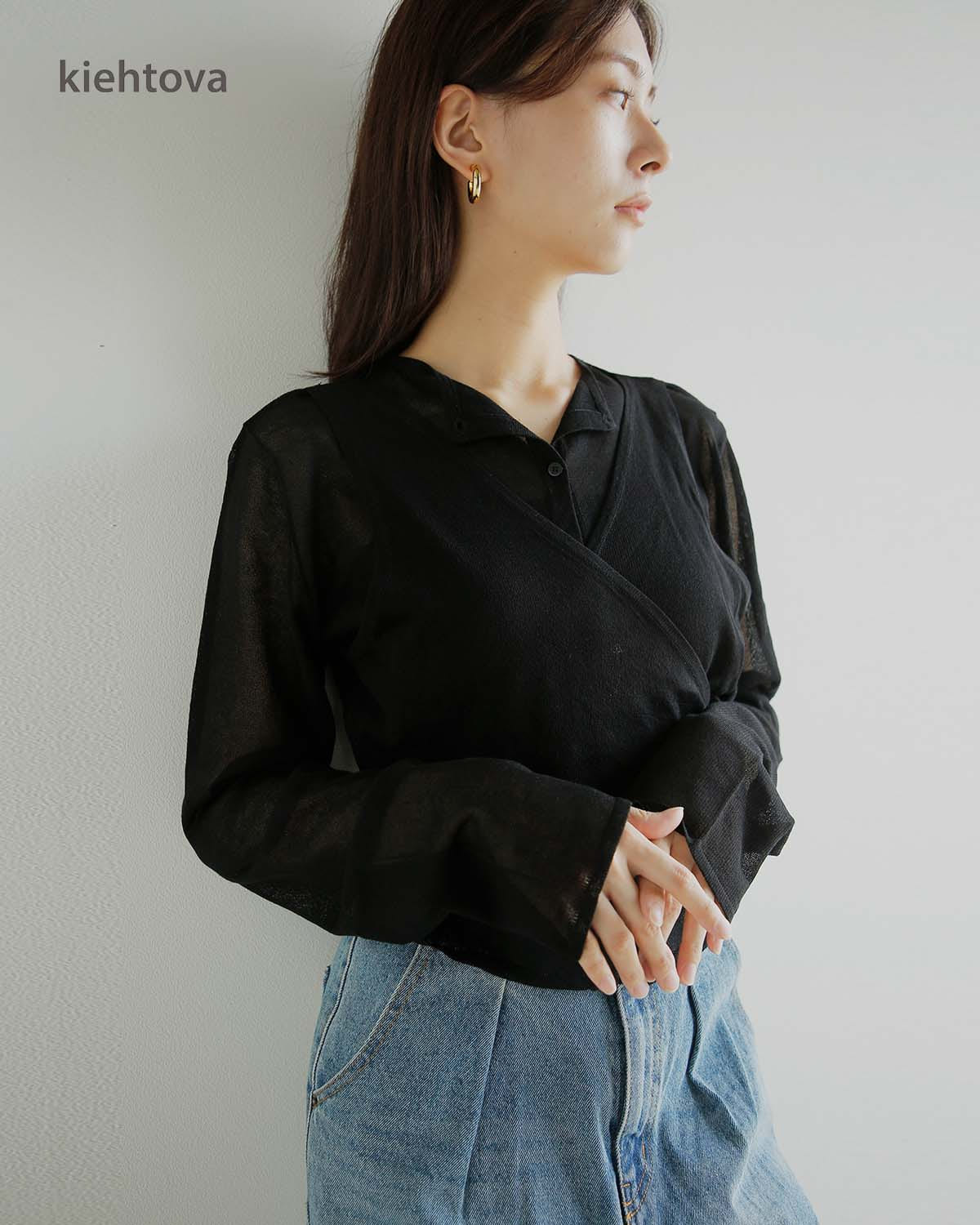 kiehtova(キエトバ)キエトヴァ レイヤード シアー クロスカーディガン LAYERED SHEER CROSS CARDIGAN ktwr60 秋冬