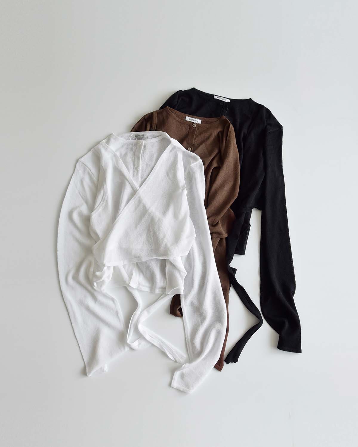 kiehtova(キエトバ)キエトヴァ レイヤード シアー クロスカーディガン LAYERED SHEER CROSS CARDIGAN ktwr60 秋冬