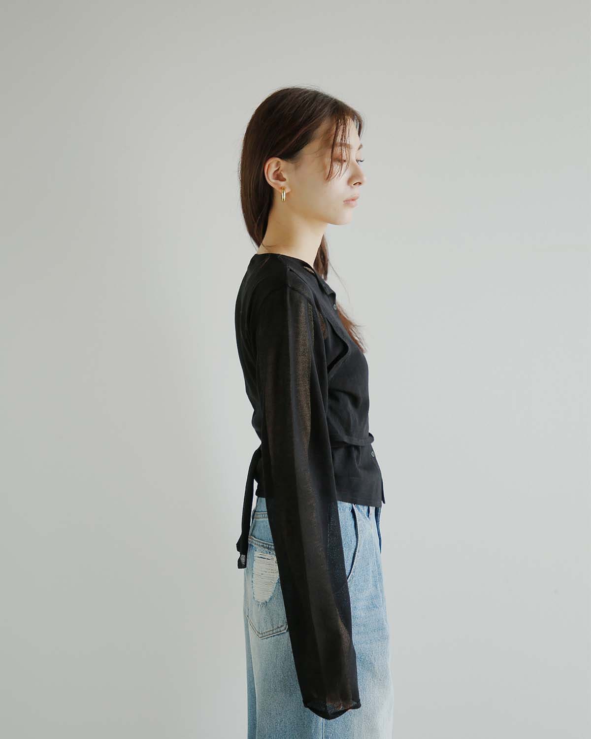 kiehtova(キエトバ)キエトヴァ レイヤード シアー クロスカーディガン LAYERED SHEER CROSS CARDIGAN ktwr60 秋冬