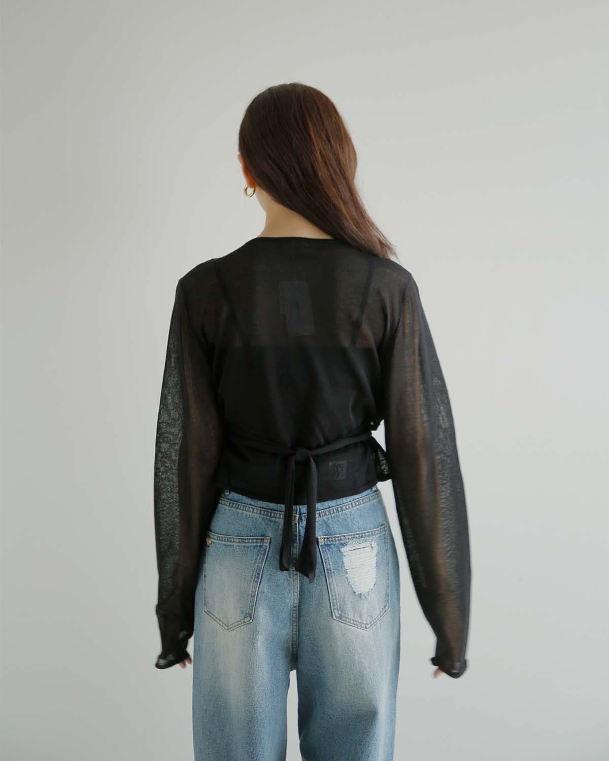 kiehtova(キエトバ)キエトヴァ レイヤード シアー クロスカーディガン LAYERED SHEER CROSS CARDIGAN ktwr60 秋冬