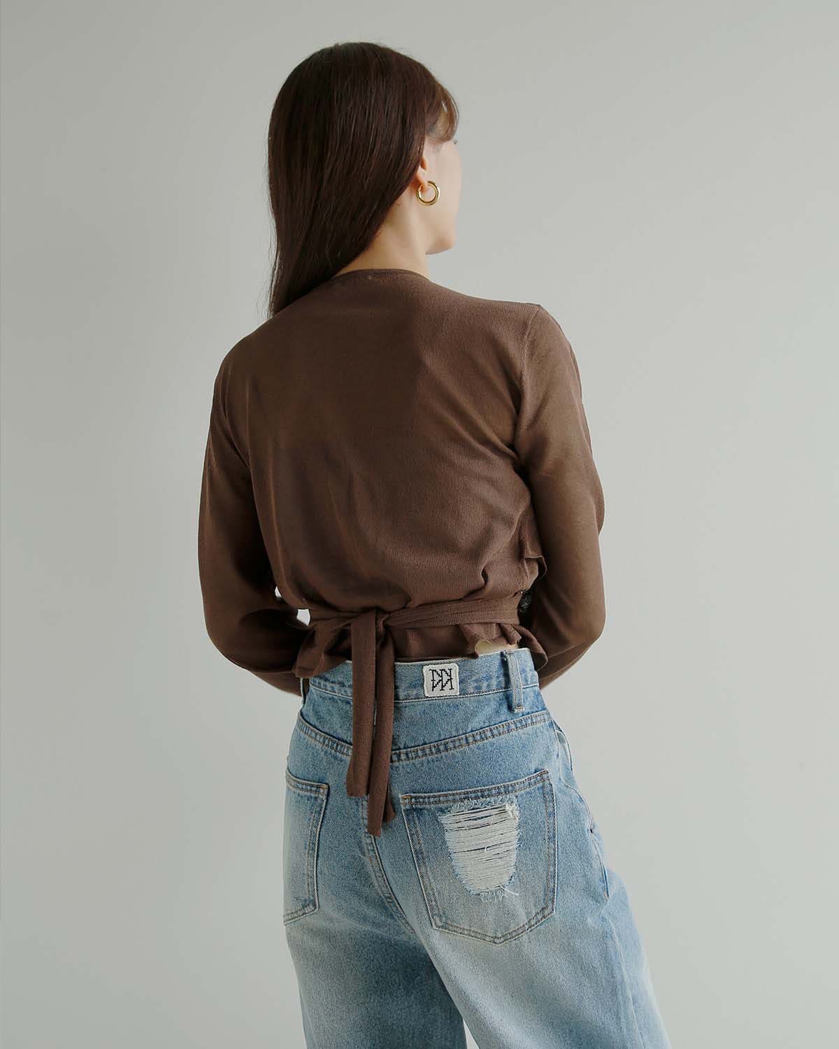 kiehtova(キエトバ)キエトヴァ レイヤード シアー クロスカーディガン LAYERED SHEER CROSS CARDIGAN ktwr60 秋冬