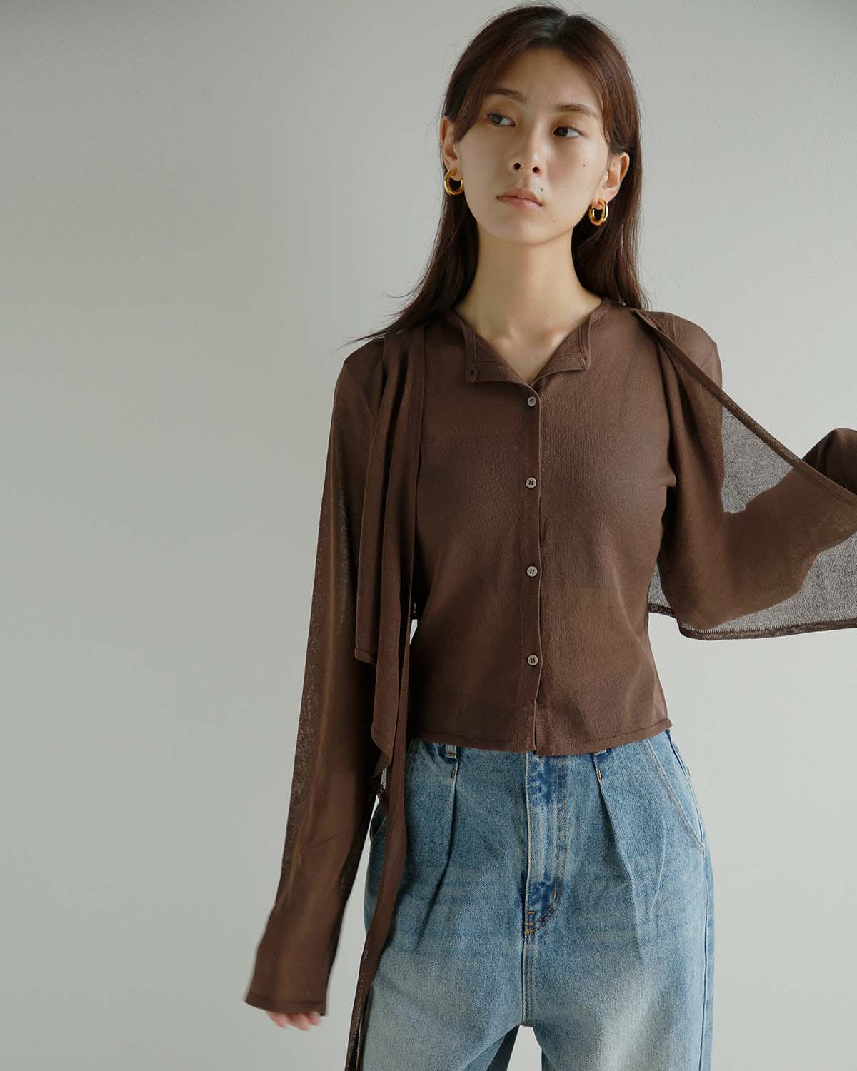 kiehtova(キエトバ)キエトヴァ レイヤード シアー クロスカーディガン LAYERED SHEER CROSS CARDIGAN ktwr60 秋冬