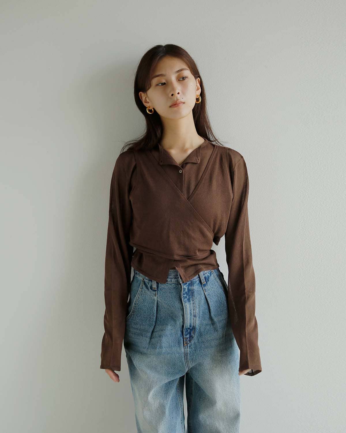 kiehtova(キエトバ)キエトヴァ レイヤード シアー クロスカーディガン LAYERED SHEER CROSS CARDIGAN ktwr60 秋冬