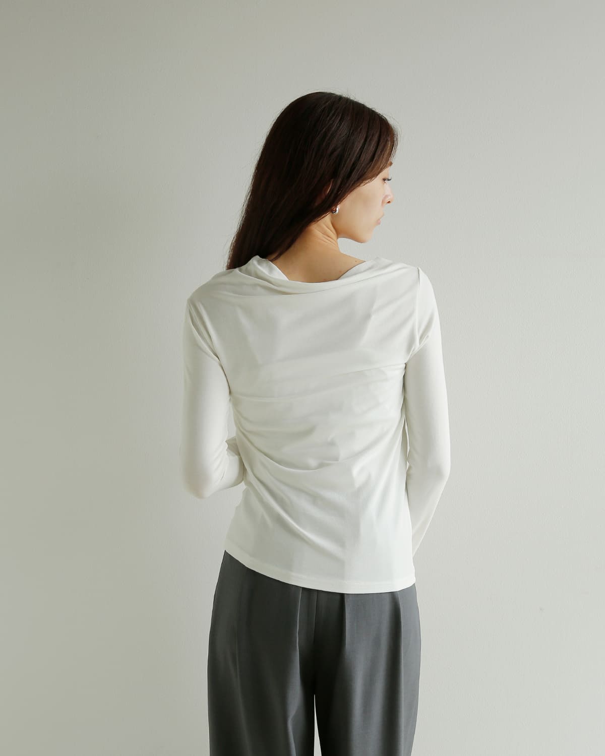 kiehtova(キエトバ)キエトヴァ ヴェール ドレープ 長袖カットソー VEIL DRAPE TOPS ktwr66