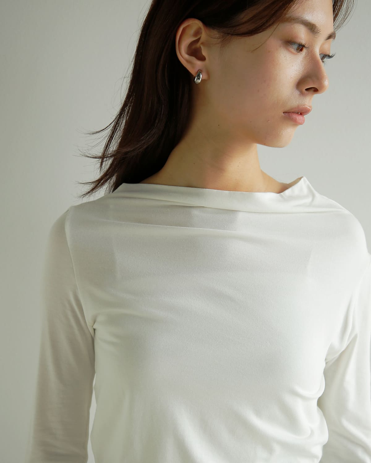 kiehtova(キエトバ)キエトヴァ ヴェール ドレープ 長袖カットソー VEIL DRAPE TOPS ktwr66
