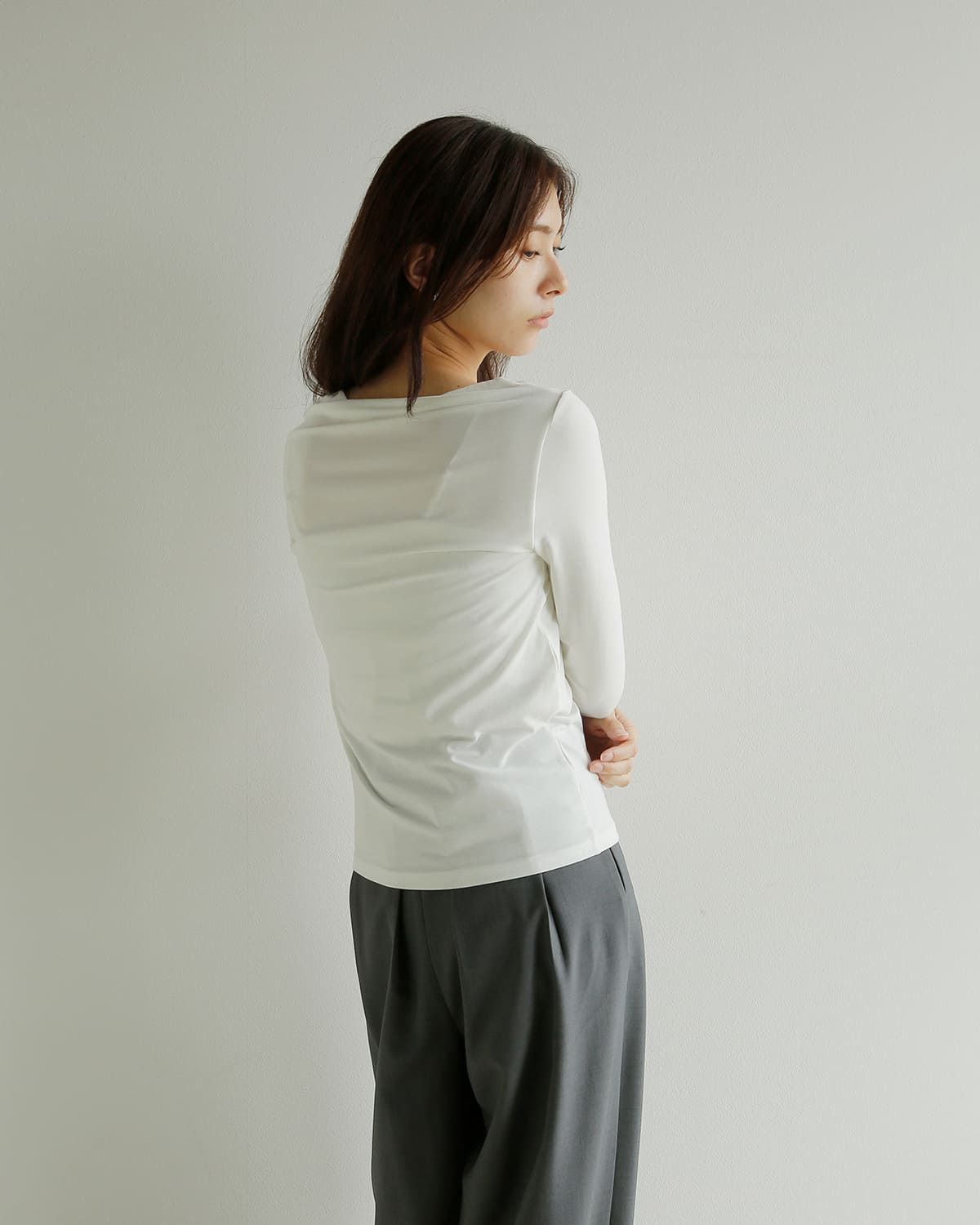kiehtova(キエトバ)キエトヴァ ヴェール ドレープ 長袖カットソー VEIL DRAPE TOPS ktwr66