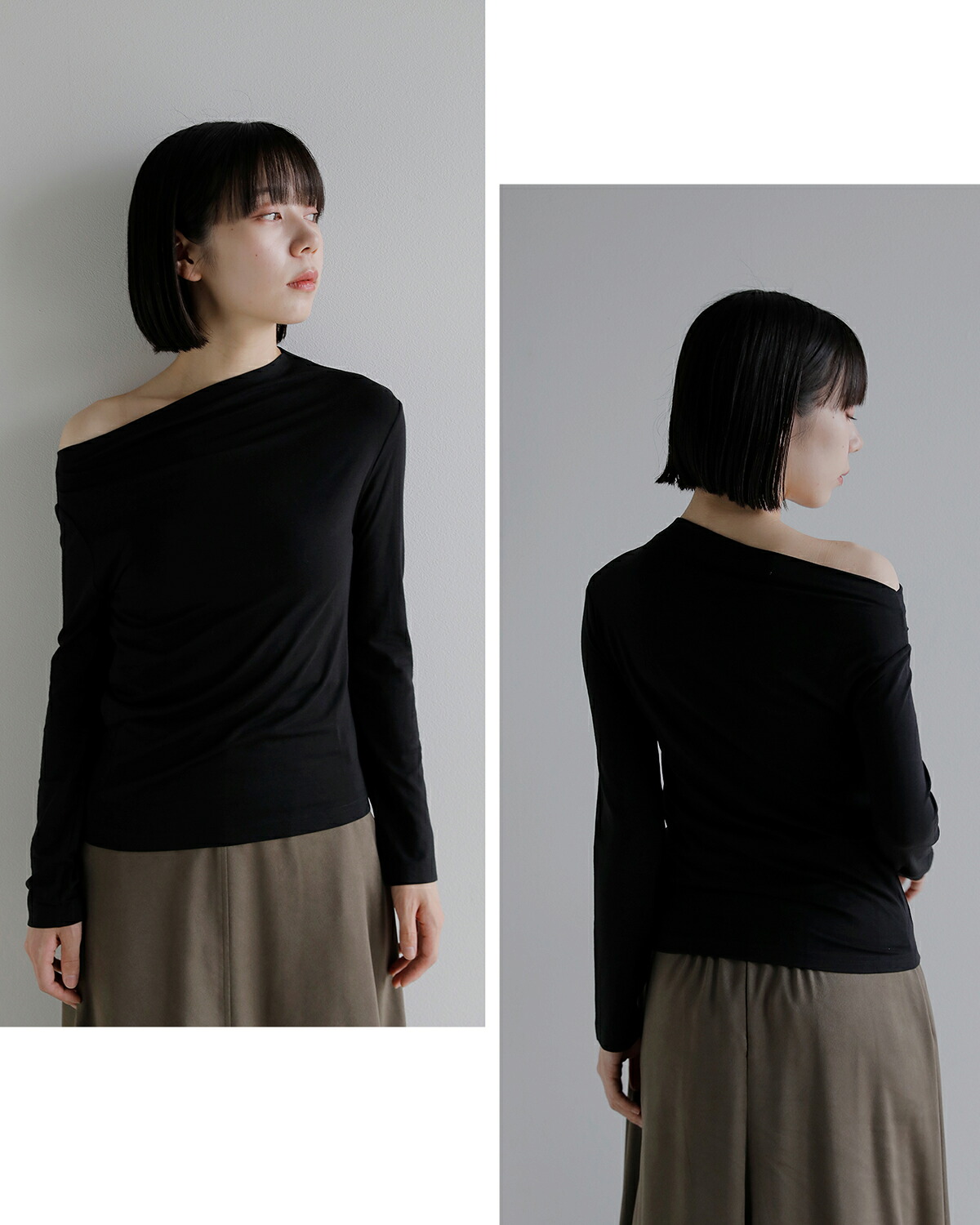 kiehtova(キエトバ)キエトヴァ ヴェール ドレープ 長袖カットソー VEIL DRAPE TOPS ktwr66