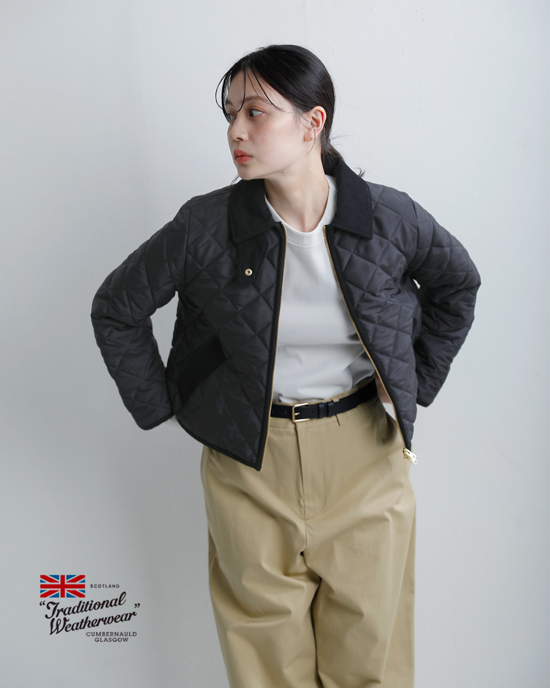 Traditional Weatherwear(トラディショナルウェザーウェア)ウェーバリー Aライン ジップ キルティング ジャケット WAVERLY A-LINE ZIP l262apqco0552aa
